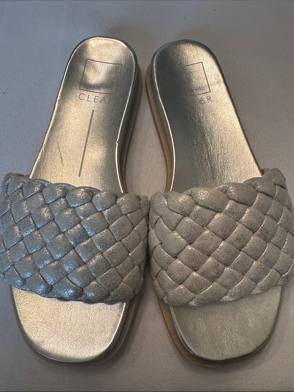 Dolce Vita Silver Braided Slide Mules